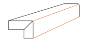 An abstract orange shape resembling a stylized arrow points right on a black background, creating a dynamic visual contrast.