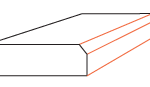 A black rectangular prism tilted at an angle, with two parallel orange lines running along its length, appears against a plain white background.