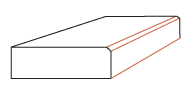 A dark, rectangular box with orange outlines highlighting its top edges, floating against a plain, white background. No text is present.