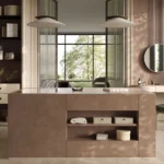 Caesarstone Porcelain 232 Cider Leather kitchen