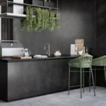 Caesarstone porcelain  311 Graphite Metal kitchen