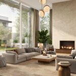 Caesarstone Porcelain 584 Opal Taj living room