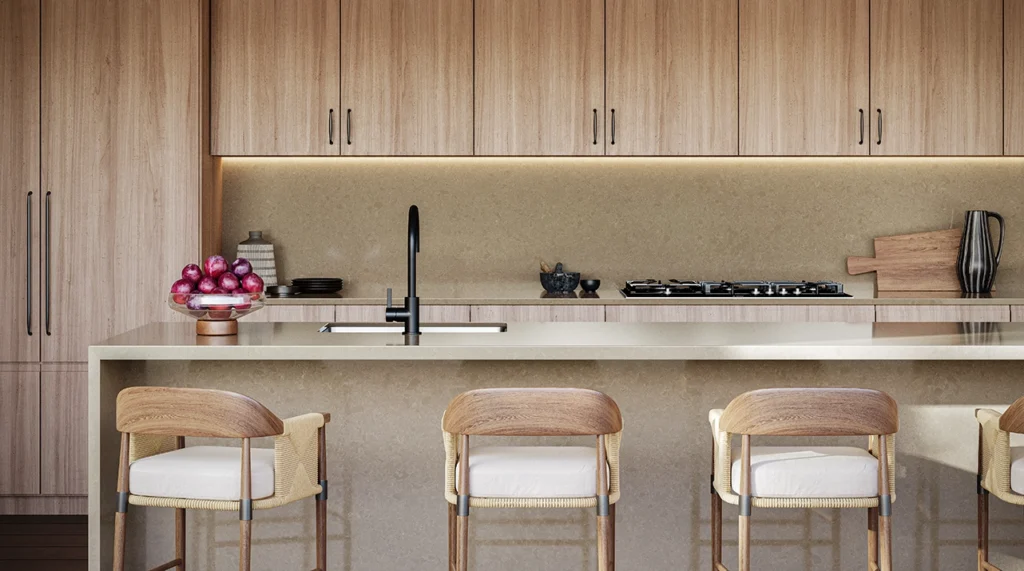Caesarstone ICON 4401 Organic Dusk modern kitchen with island